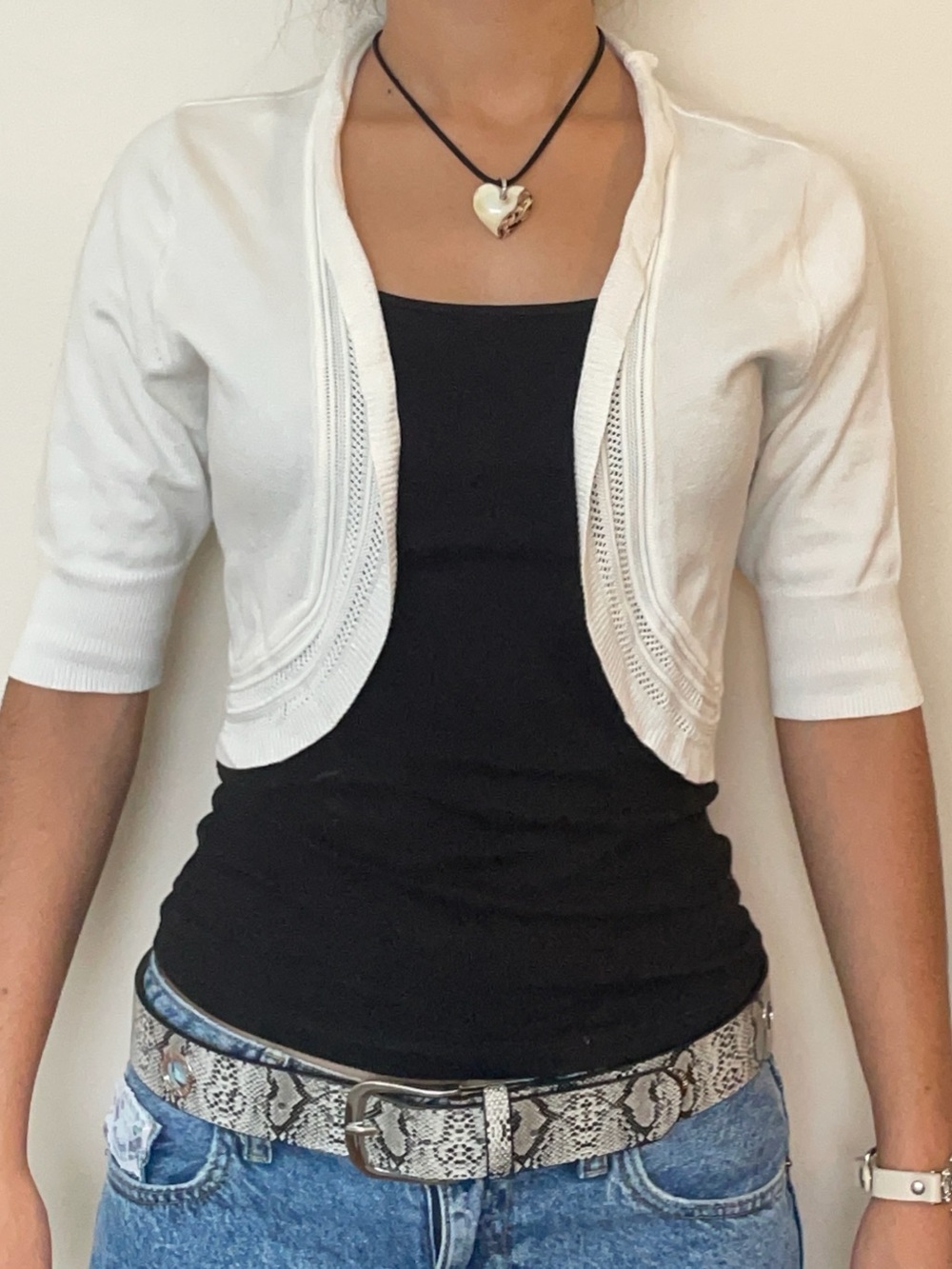 Y2k Cream Cropped Cardigan Bolero